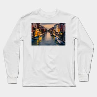 Murano Canal by night Long Sleeve T-Shirt